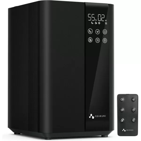 ASAKUKI Humidifiers for Bedroom Large Room 4L Cool Mist Top Fill Humidifier with LED Display ampamp Oil Diffuser Humidity Control Sleep Mode Ultrasonic Humidifier Quiet for Baby Kids Plants White5Liters Warm  Cool Mist