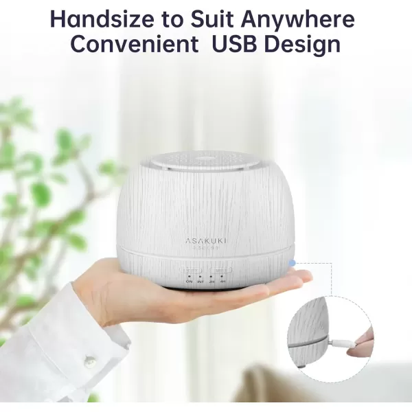 imageASAKUKI Premium Essential Oil Diffuser with 10 Oil Set ampampRemote Control 5 in 1 Ultrasonic Aromatherapy Fragrant Oil Humidifier Vaporizer Timer and AutoOff Safety SwitchWhite