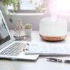 imageASAKUKI 500ml Essential Oil Diffuser Aromatherapy Fragrant Oil Humidifier Vaporizer 7Color Light and AutoOff Safety Switch ReddishBrownMulti Color