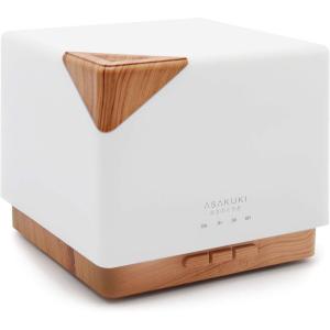 imageASAKUKI Essential Oil Diffuser Multifunctional Ultrasonic Aromatherapy Fragrant Oil Vaporizer Humidifier with Timer AutoOff Safety Switch and 7 LED Light Colors 700 ml Brown WoodOrange