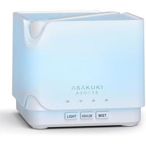 imageASAKUKI Essential Oil Diffuser Multifunctional Ultrasonic Aromatherapy Fragrant Oil Vaporizer Humidifier with Timer AutoOff Safety Switch and 7 LED Light Colors 700 ml Brown WoodWhite