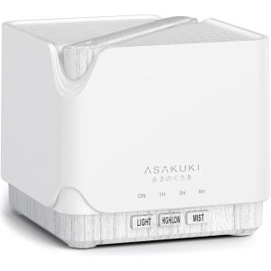 imageASAKUKI Essential Oil Diffuser Multifunctional Ultrasonic Aromatherapy Fragrant Oil Vaporizer Humidifier with Timer AutoOff Safety Switch and 7 LED Light Colors 700 ml Brown WoodWhite Wood