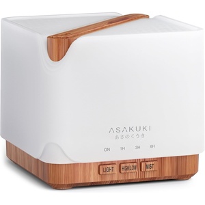 image:imageASAKUKI Essential Oil Diffuser for Home Smart WiFi 700 ml Humidifier Easy Connect with Alexa and Google Home Phone App amp Voice Control Customized Schedule Timers and LED Light  YellowLight Wood