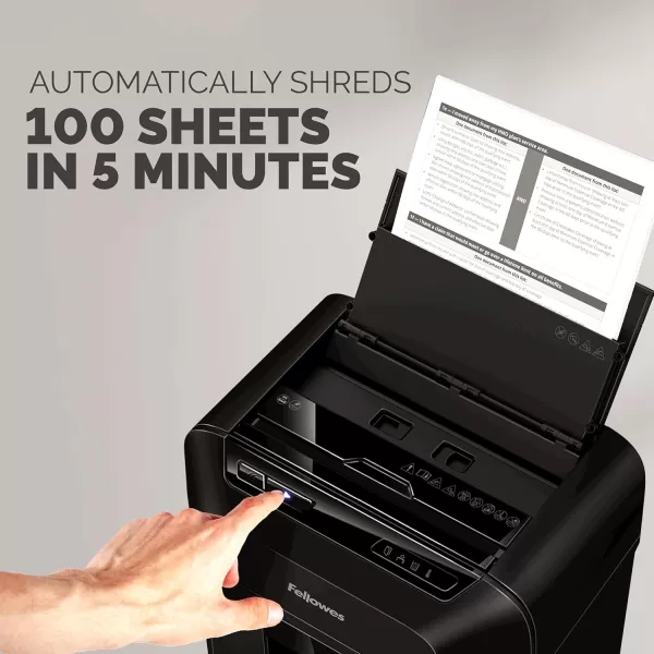 Fellowes AutoMax 100MA 100Sheet MicroCut Autofeed 2in1 Paper Shredder for OfficeSmall OfficeHeavy Duty