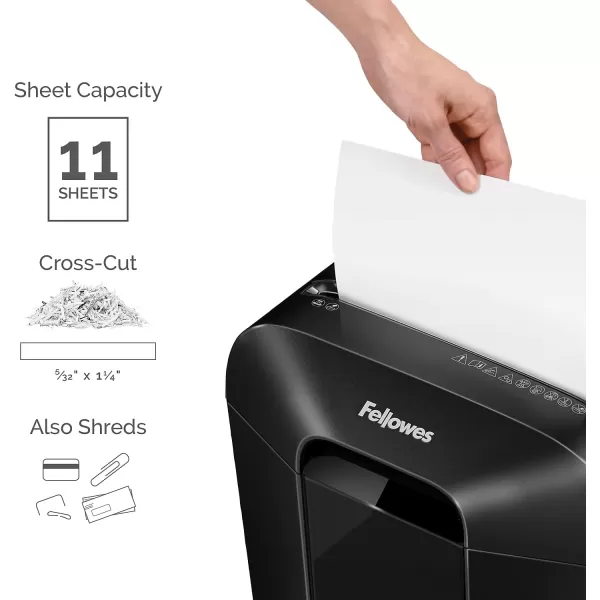 Fellowes LX85 12Sheet P4 CrossCut Home Office Paper Shredder with SafeSense11 Sheet