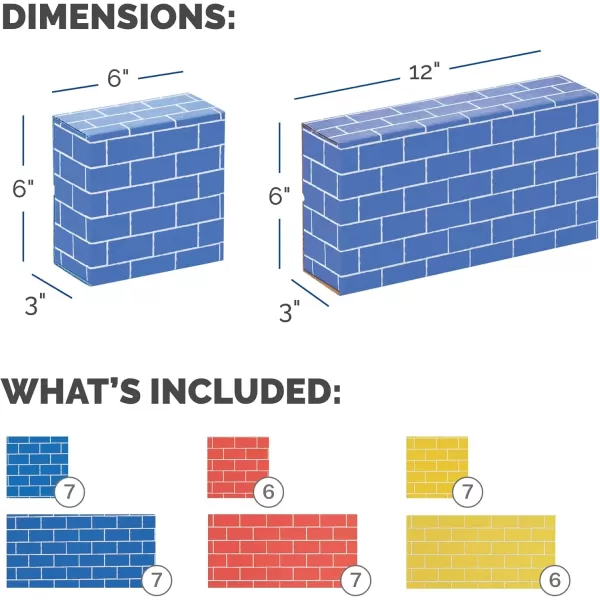 Bankers Box at Play Cardboard Building Blocks 40 Pack Large and Medium Montessori Toy Blocks for Kids and FamiliesBuilding Blocks 40pk