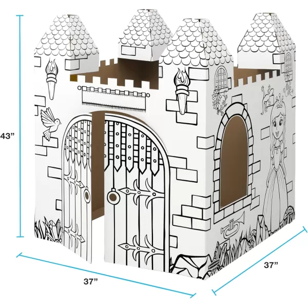 Bankers Box at Play Color in Castle Playhouse Cardboard Playhouse and Life Size Craft Activity for Kids and FamiliesCastle