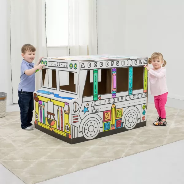 Bankers Box at Play School Bus Cardboard Playhouse and Craft Activity for KidsSchool Bus