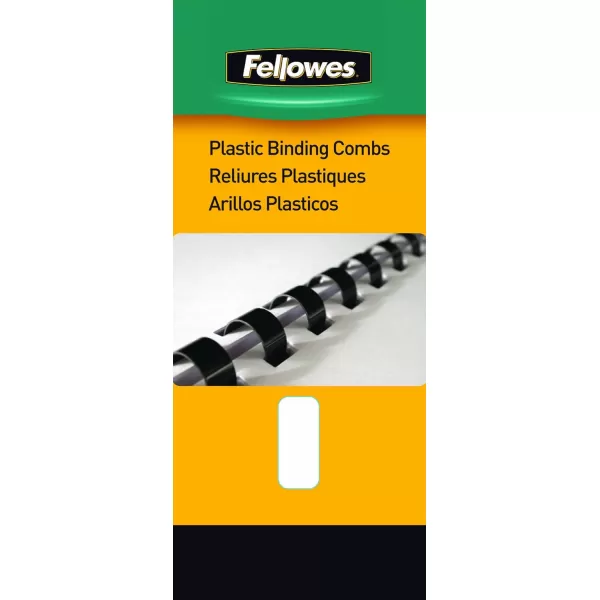 Fellowes 52326 Plastic Binding Combs  Round Back 12 Inches 90 sheets Black 100 PackCustom