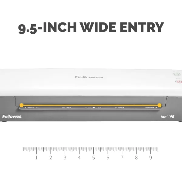 Fellowes Ion 95 Thermal Laminator for Home School or Office with 15 Pouch Starter Kit Easy to Use Quick WarmUp JamFree 5247201