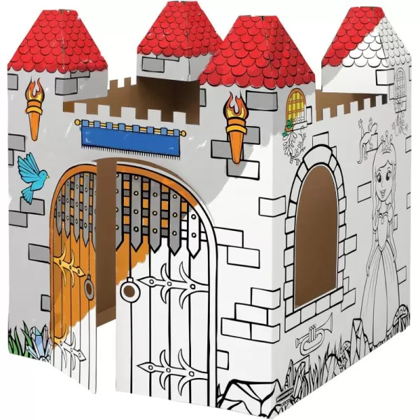 Bankers Box at Play Color in Castle Playhouse Cardboard Playhouse and Life Size Craft Activity for Kids and FamiliesCastle