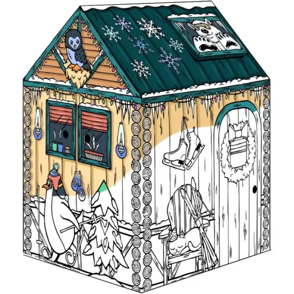 Bankers Box at Play Color in Treats N Eats Playhouse Cardboard Playhouse and Life Size Craft Activity for Kids and FamiliesWinter Cottage