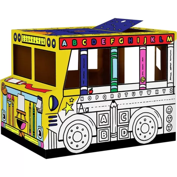 Bankers Box at Play School Bus Cardboard Playhouse and Craft Activity for KidsSchool Bus