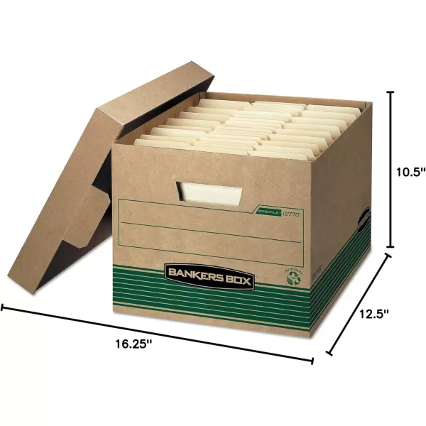 Bankers Box 20 Pack STORFILE MediumDuty 100 Recycled File Storage Boxes FastFold LiftOff Lid LetterLegal KraftGreen20Pack