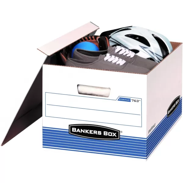 Bankers Box 30 Pack STORFILE MediumDuty File Storage Boxes FastFold LiftOff Lid LetterLegal WhiteBluepack of 20