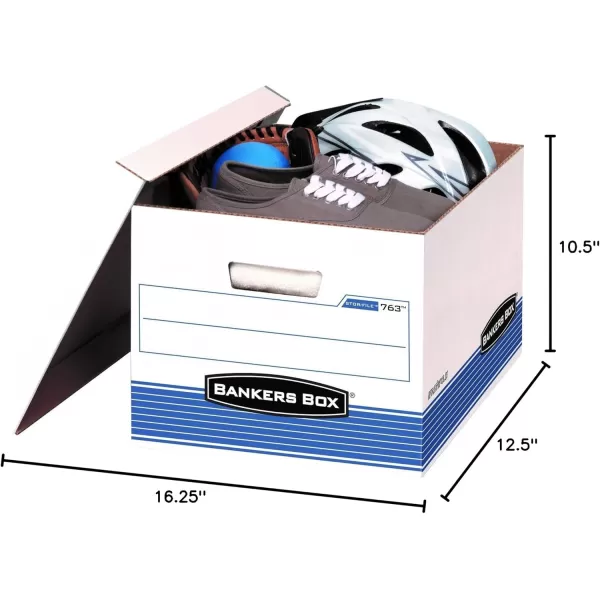 Bankers Box 30 Pack STORFILE MediumDuty File Storage Boxes FastFold LiftOff Lid LetterLegal WhiteBluepack of 20