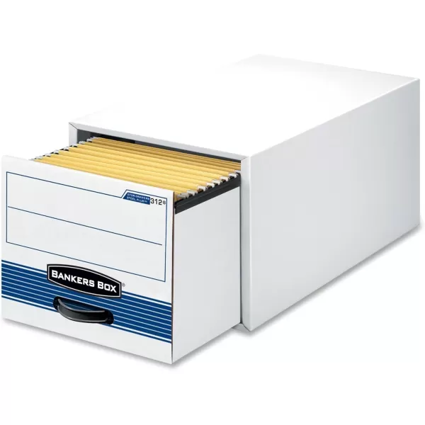 Bankers Box 6 Pack STORDRAWER STEEL PLUS Extra Space Saving Filing Cabinet Stacks 5 High Letter WhiteBlueLegal