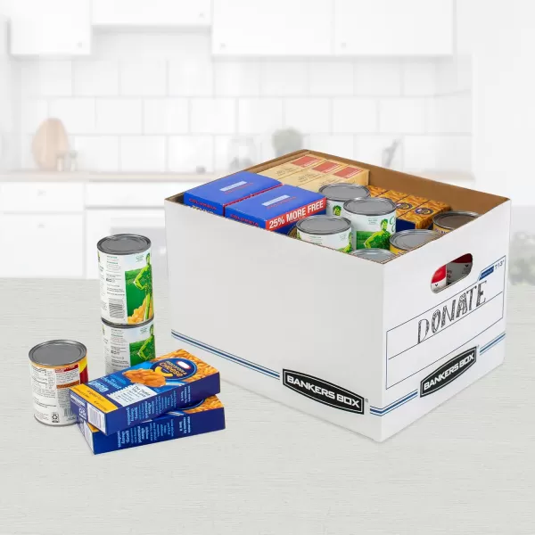 Bankers Box 6 Pack STORFILE Basic Duty File Storage Boxes Standard Assembly Liftoff Lid LetterLegal WhiteBlue12 pack