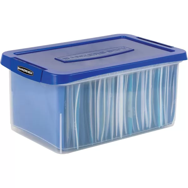 Bankers Box Heavy Duty Portable Plastic File Box with Hanging Rails Letter 1 Pack 0086304Letter