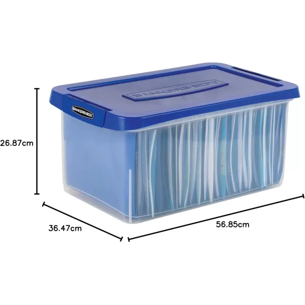 Bankers Box Heavy Duty Portable Plastic File Box with Hanging Rails Letter 1 Pack 0086304Letter