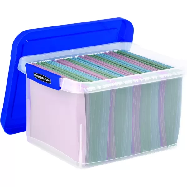 Bankers Box Heavy Duty Portable Plastic File Box with Hanging Rails Letter 1 Pack 0086304Letter  Legal