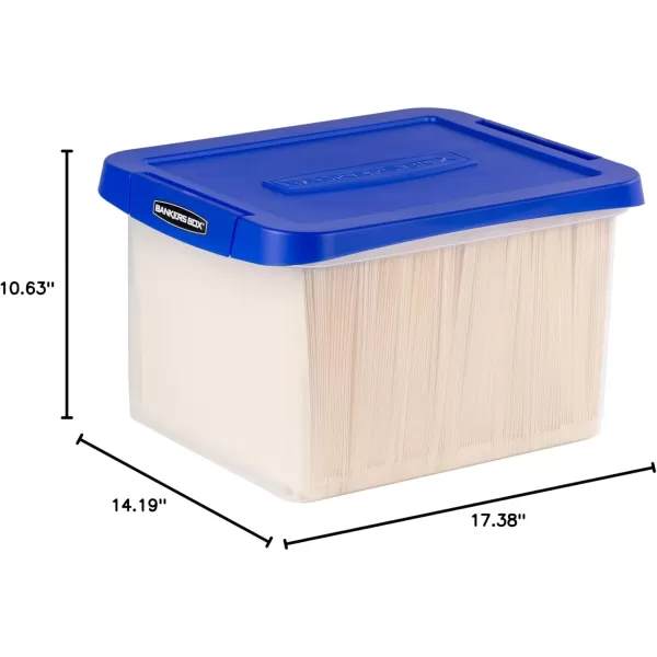 Bankers Box Heavy Duty Portable Plastic File Box with Hanging Rails Letter 1 Pack 0086304Letter  Legal