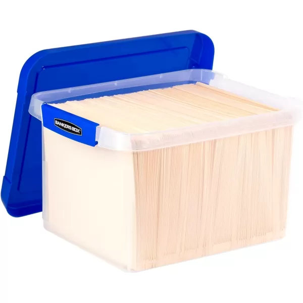 Bankers Box Heavy Duty Portable Plastic File Box with Hanging Rails Letter 1 Pack 0086304Letter  Legal