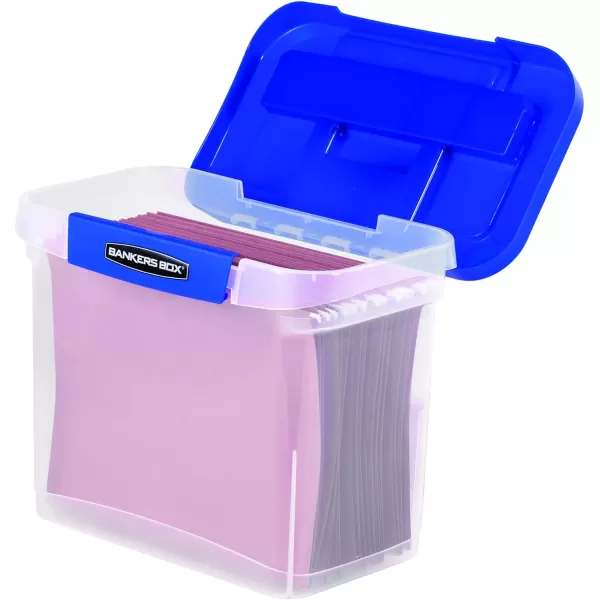 Bankers Box Heavy Duty Portable Plastic File Box with Hanging Rails Letter 1 Pack 0086304Portable Letter