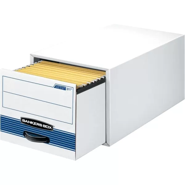 Bankers Box 6 Pack STORDRAWER STEEL PLUS Extra Space Saving Filing Cabinet Stacks 5 High Letter WhiteBlueLegal