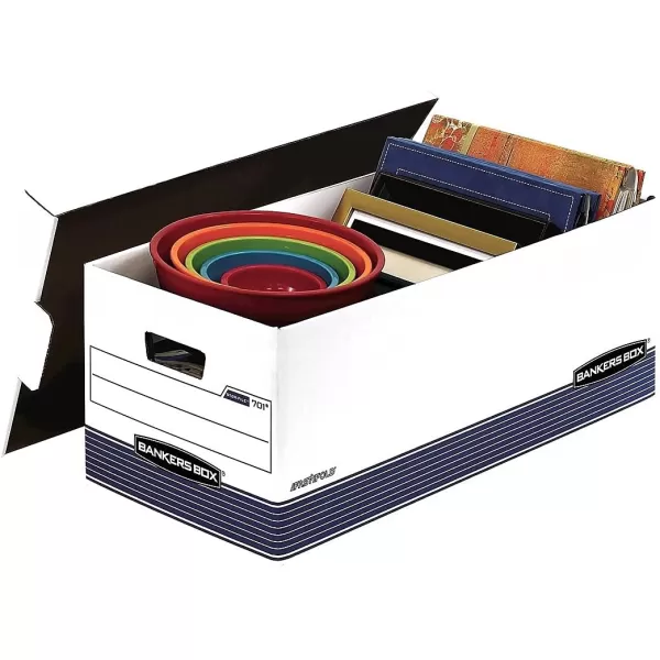 Bankers Box 20 Pack STORFILE MediumDuty File Storage Boxes FastFold LiftOff Lid Letter WhiteBlue12Pack