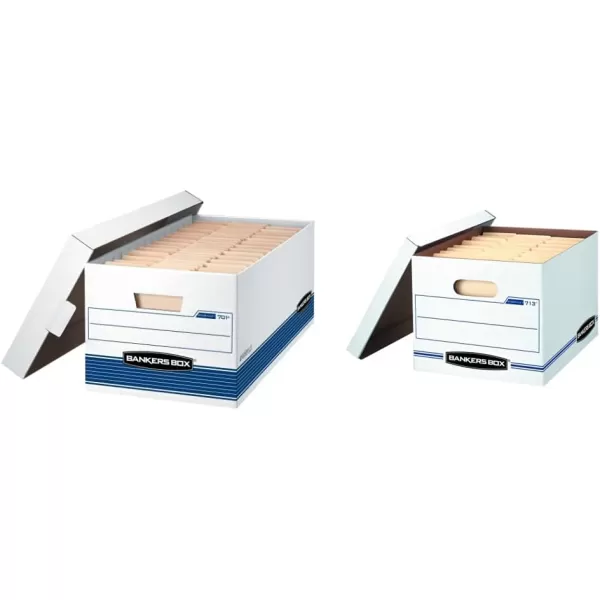 Bankers Box 20 Pack STORFILE MediumDuty File Storage Boxes FastFold LiftOff Lid Letter WhiteBlue12Pack