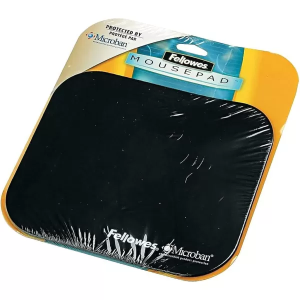 Fellowes 5933901 Mouse Pad wMicroban Nonskid Base 9 x 8 Black FEL5933901 8quot x 9quot x 01quot8 x 9 x 01