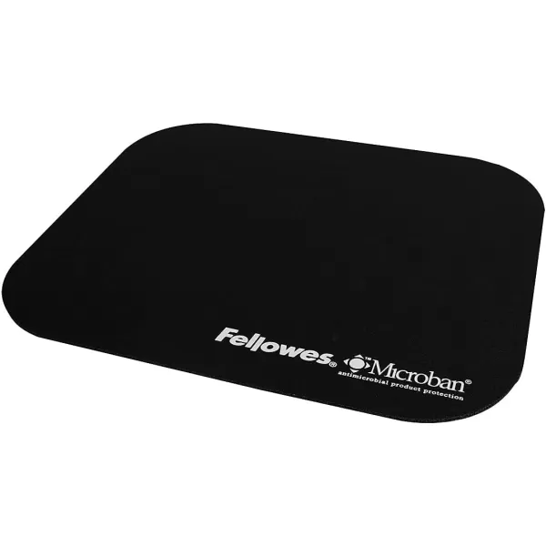 Fellowes 5933901 Mouse Pad wMicroban Nonskid Base 9 x 8 Black FEL5933901 8quot x 9quot x 01quot8 x 9 x 01