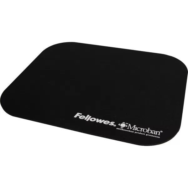 Fellowes 5933901 Mouse Pad wMicroban Nonskid Base 9 x 8 Black FEL5933901 8quot x 9quot x 01quot8 x 9 x 01 Pack of 2