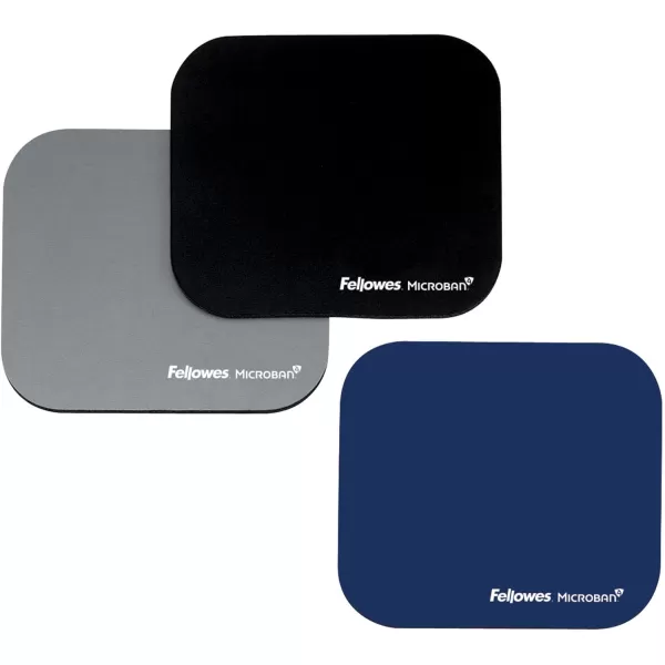 Fellowes 5933901 Mouse Pad wMicroban Nonskid Base 9 x 8 Black FEL5933901 8quot x 9quot x 01quot8 x 9 x 01 Pack of 2