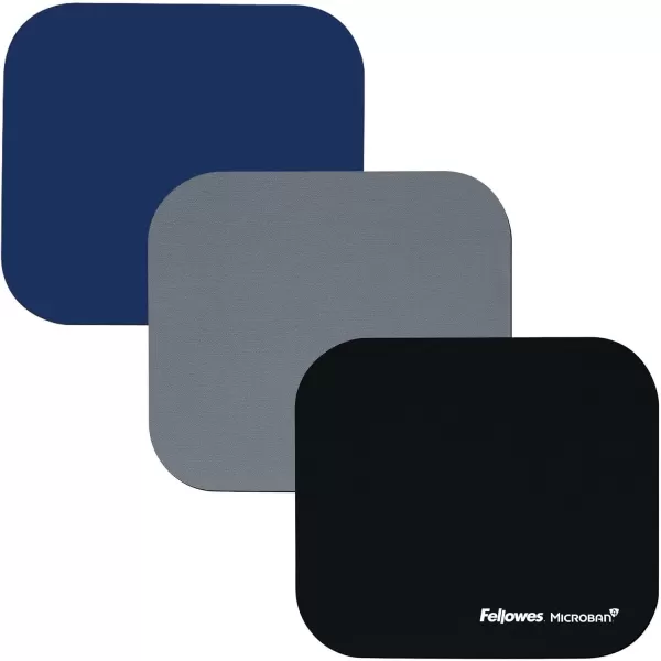 Fellowes 5933901 Mouse Pad wMicroban Nonskid Base 9 x 8 Black FEL5933901 8quot x 9quot x 01quot8 x 9 x 01 Pack of 2