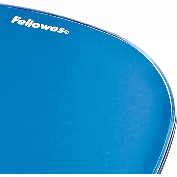 Fellowes 9114120 Gel Crystal MousepadWrist Rest Blue 91141Blue