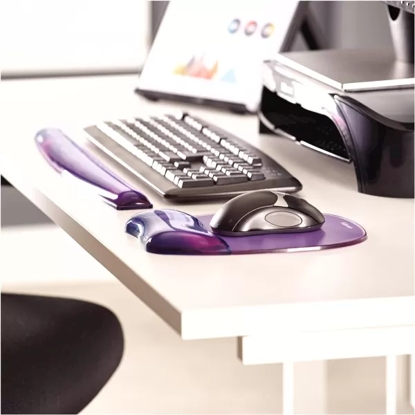 Fellowes 9114120 Gel Crystal MousepadWrist Rest Blue 91141Violet