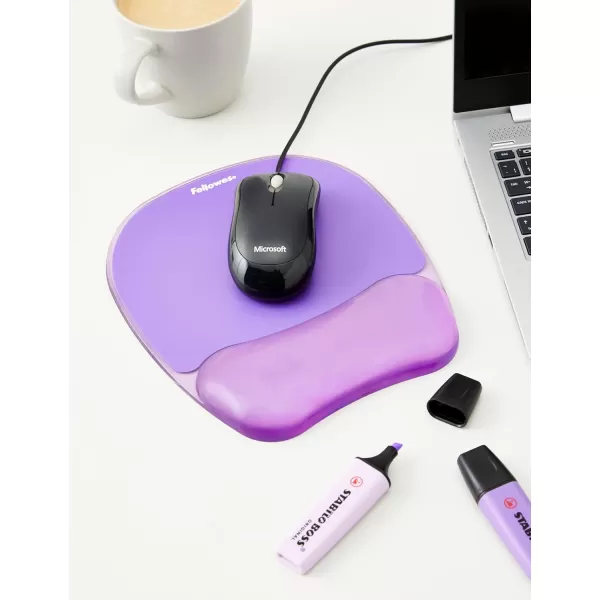 Fellowes 9114120 Gel Crystal MousepadWrist Rest Blue 91141Violet