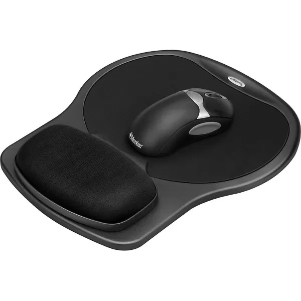 Fellowes Easy Glide Gel Wrist Rest and Mouse Pad Black 93730