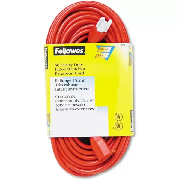 Fellowes 1Outlet 3Prong IndoorOutdoor Heavy Duty Extension Cord 50Feet 99598 Gray50Feet