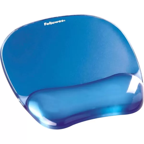 Fellowes 9114120 Gel Crystal MousepadWrist Rest Blue 91141Blue