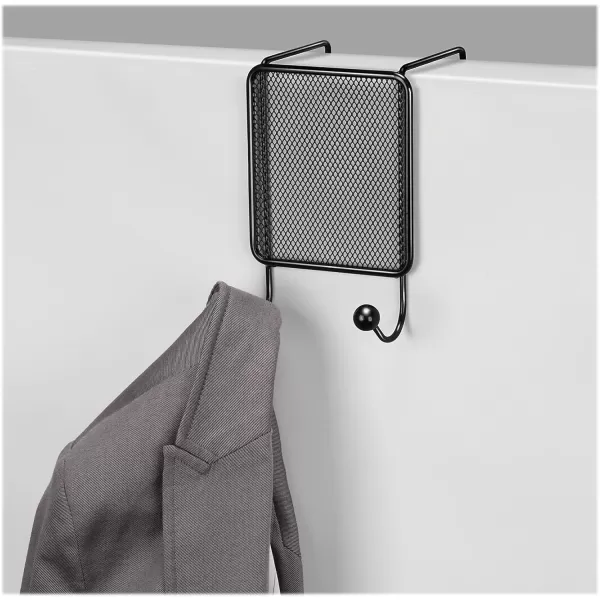 Fellowes Mesh Partition Additions Double Coat Hook Black 75903