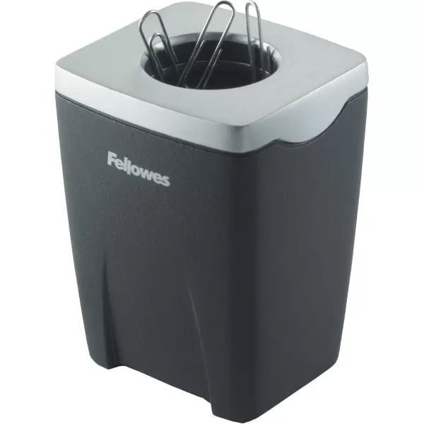 Fellowes Office Suites Paper Clip Cup 8032801 Black Silver 33quot x 24quot x 22quot1 Count Pack of 2