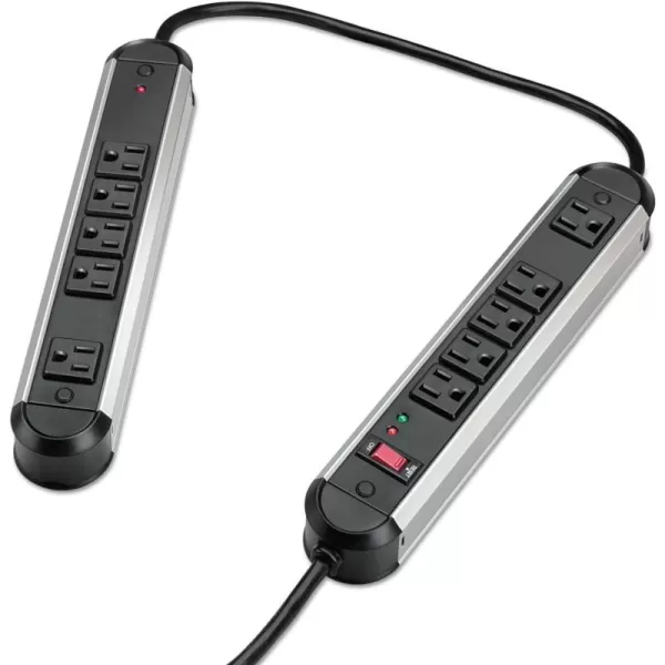 Fellowes 10Outlet Metal Split Surge Protector 6 Foot Cord 1250 Joules 99082