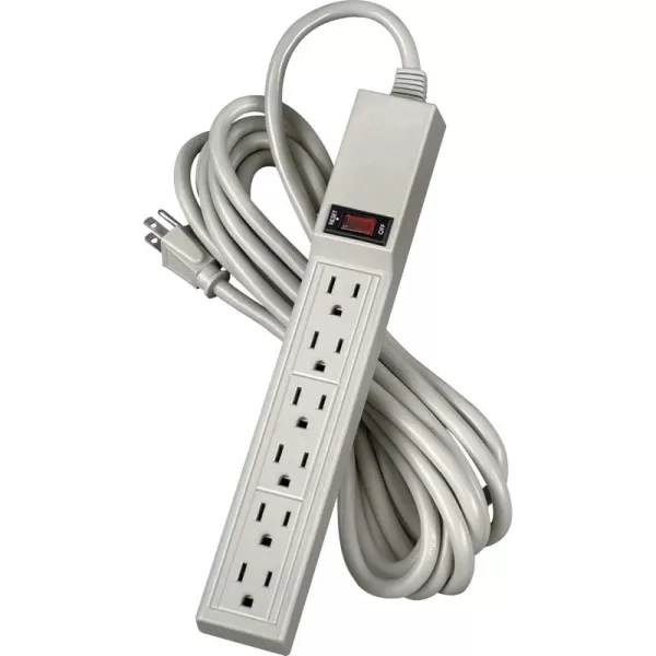 Fellowes 6Outlet OfficeHome Power Strip 15 Foot Cord  Wall Mountable 990261 Count Pack of 1