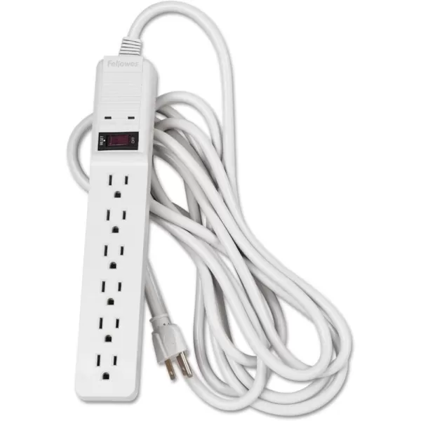 Fellowes 6Outlet OfficeHome Surge Protector 15 Foot Cord 450 Joules 99036 Platinum 15quot x 108quot x 18quot