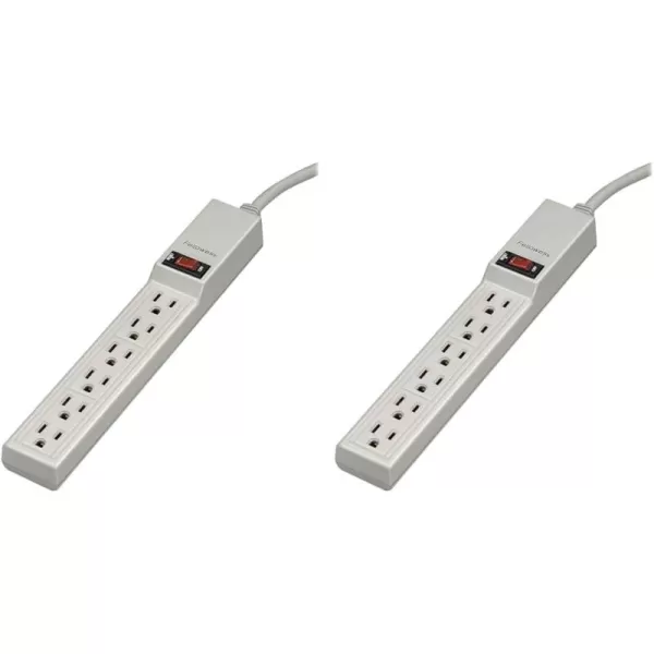 Fellowes 99000 Economical Power Strip with 6 Outlets1 Count Pack of 2