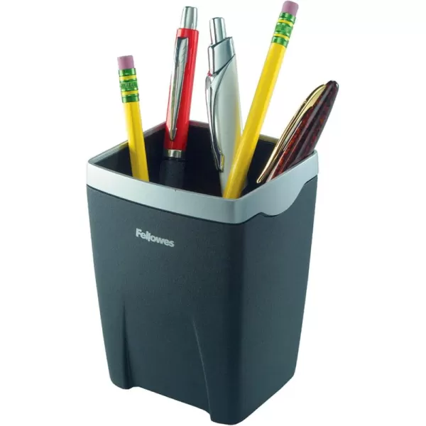 Fellowes Office Suites Pencil Cup BlackSilver 8032301