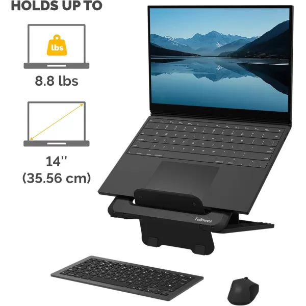 Fellowes Breyta Laptop Stand for The Home and Office 12 Height Adjustments 14quot Monitor Size BlackBLACK